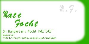 mate focht business card